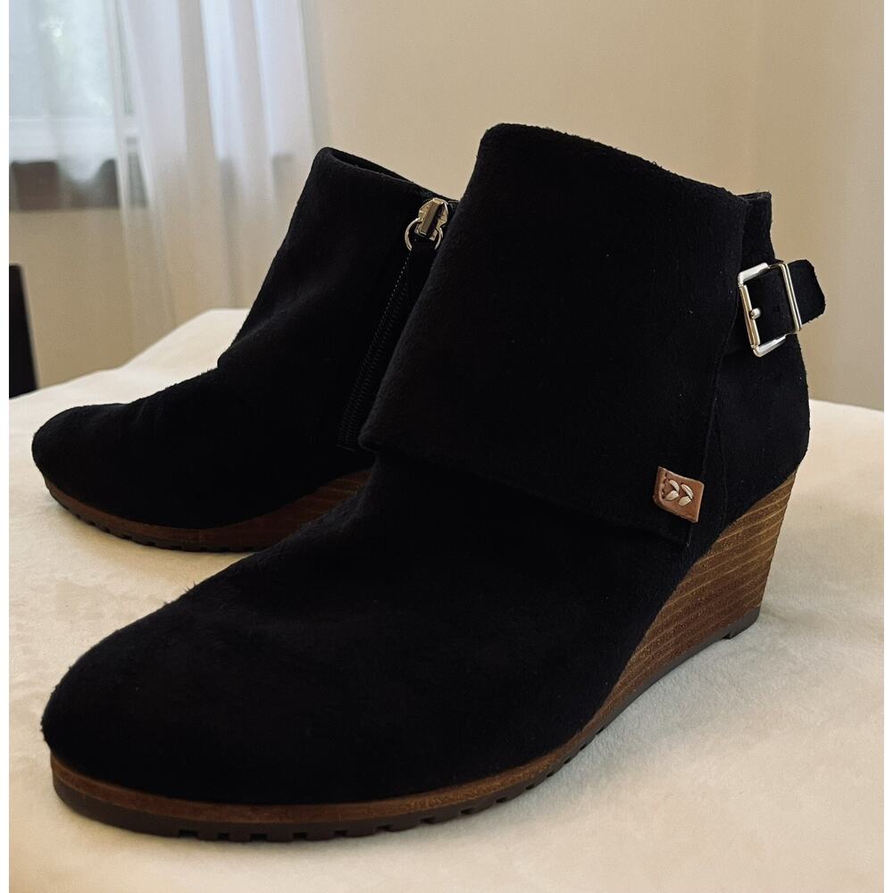 Dr. Scholls Shoes CREATE Booties Ankle Boot Wedge Black Microfiber, US 9M, EU 39